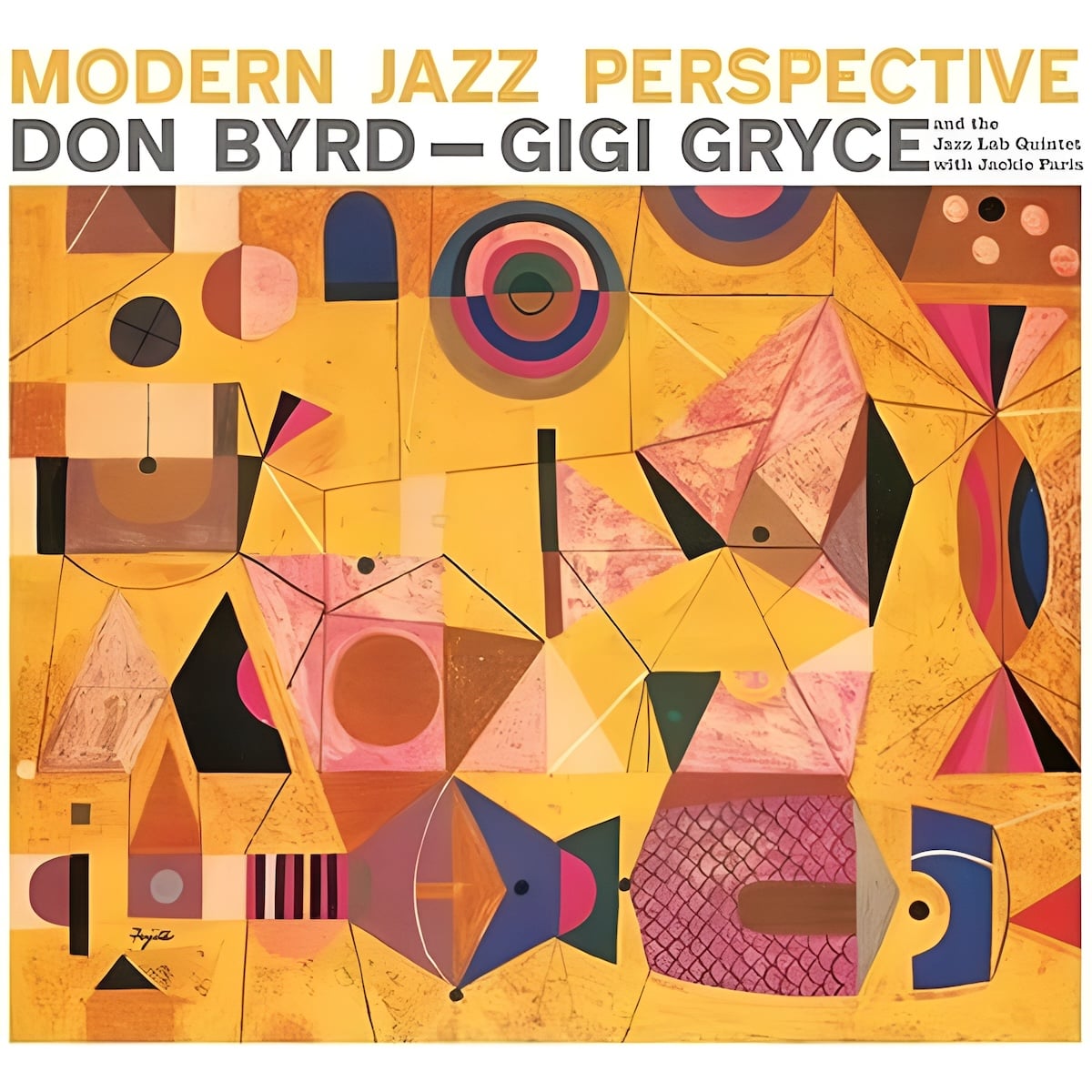 An album cover with a modern abstract painting