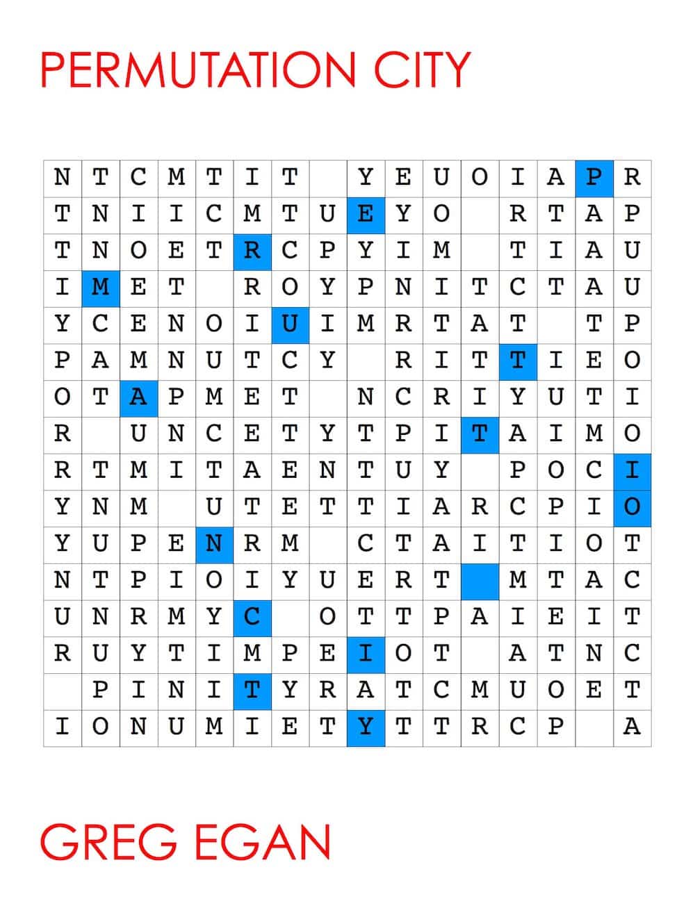 The cover of Permutation City